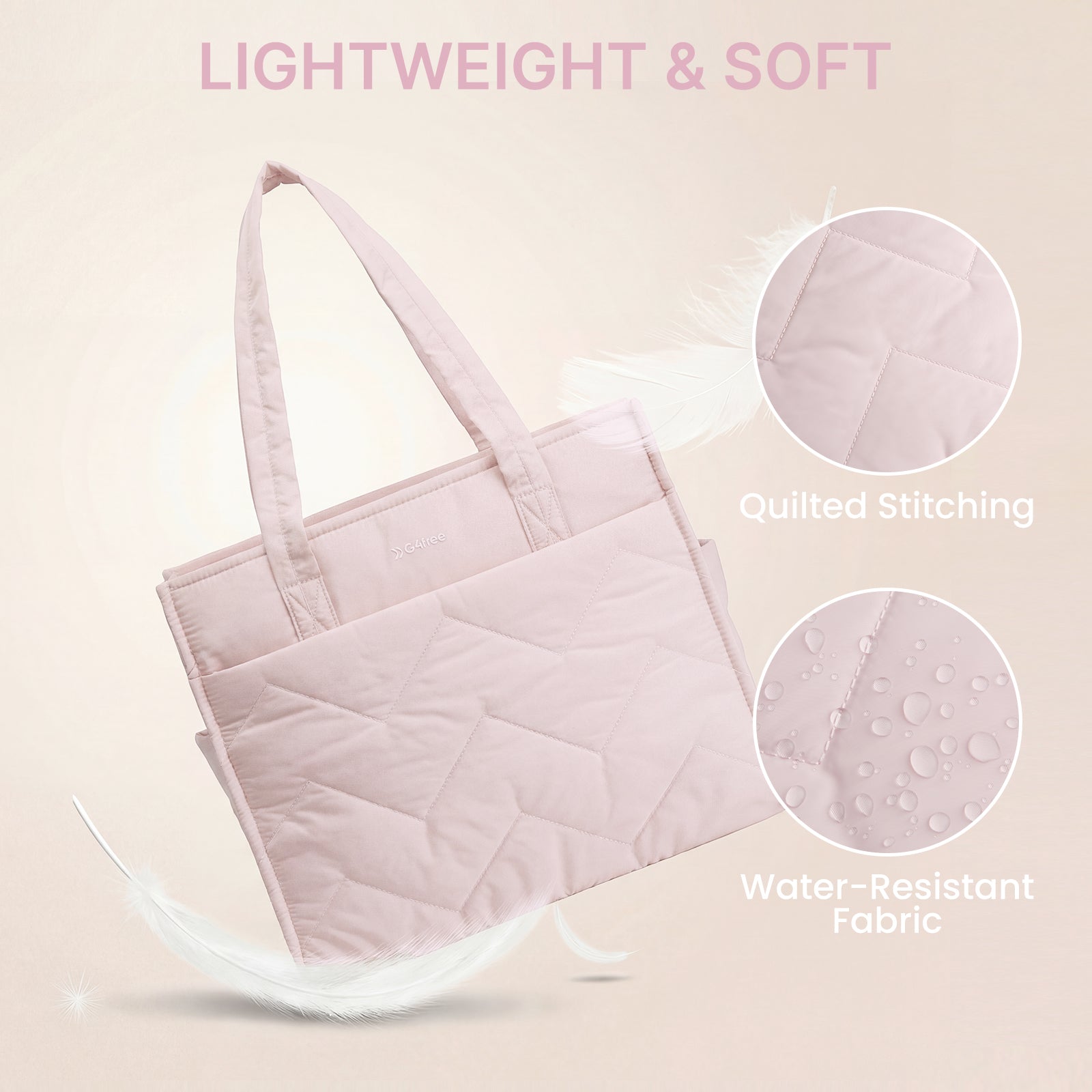 G4Free - G4Free Lightweight Quilted Tote with Laptop Compartment -TN25B591A