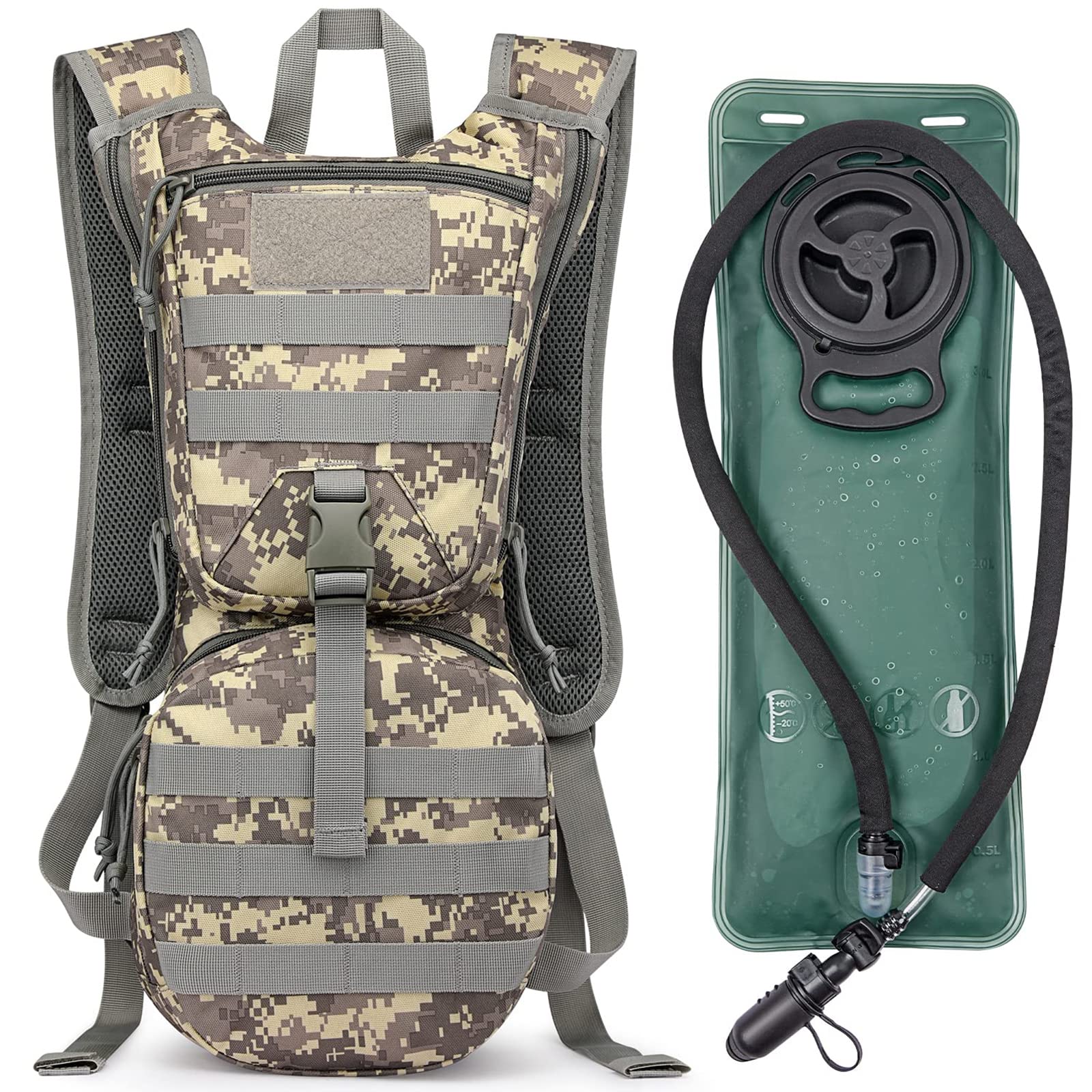 G4Free - G4Free Military Tactical Hydration Backpack with 3L Upgraded Bladder -D02V560A