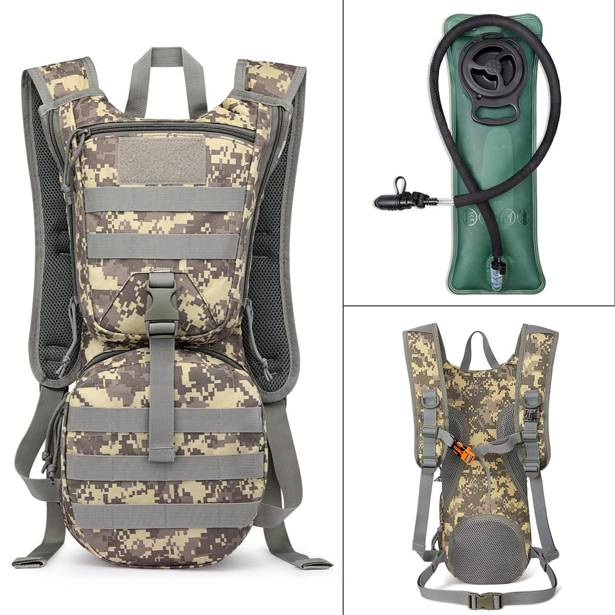 G4Free - G4Free Military Tactical Hydration Backpack with 3L Upgraded Bladder -D02V560A