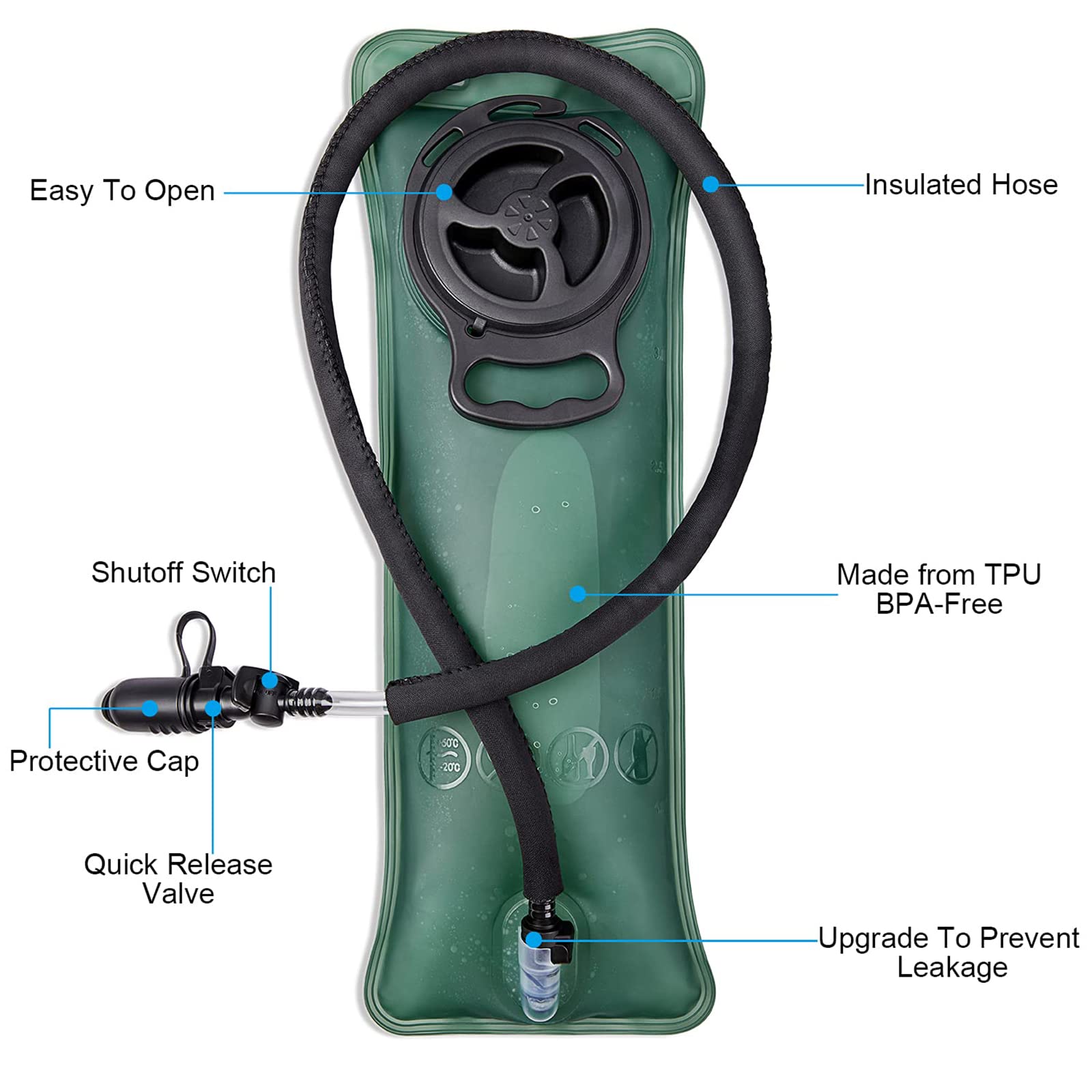 G4Free - G4Free Military Tactical Hydration Backpack with 3L Upgraded Bladder -D02V560A
