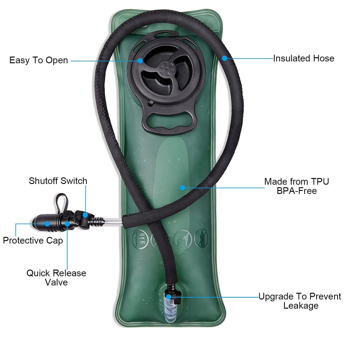 G4Free - G4Free Military Tactical Hydration Backpack with 3L Upgraded Bladder -D02V560A