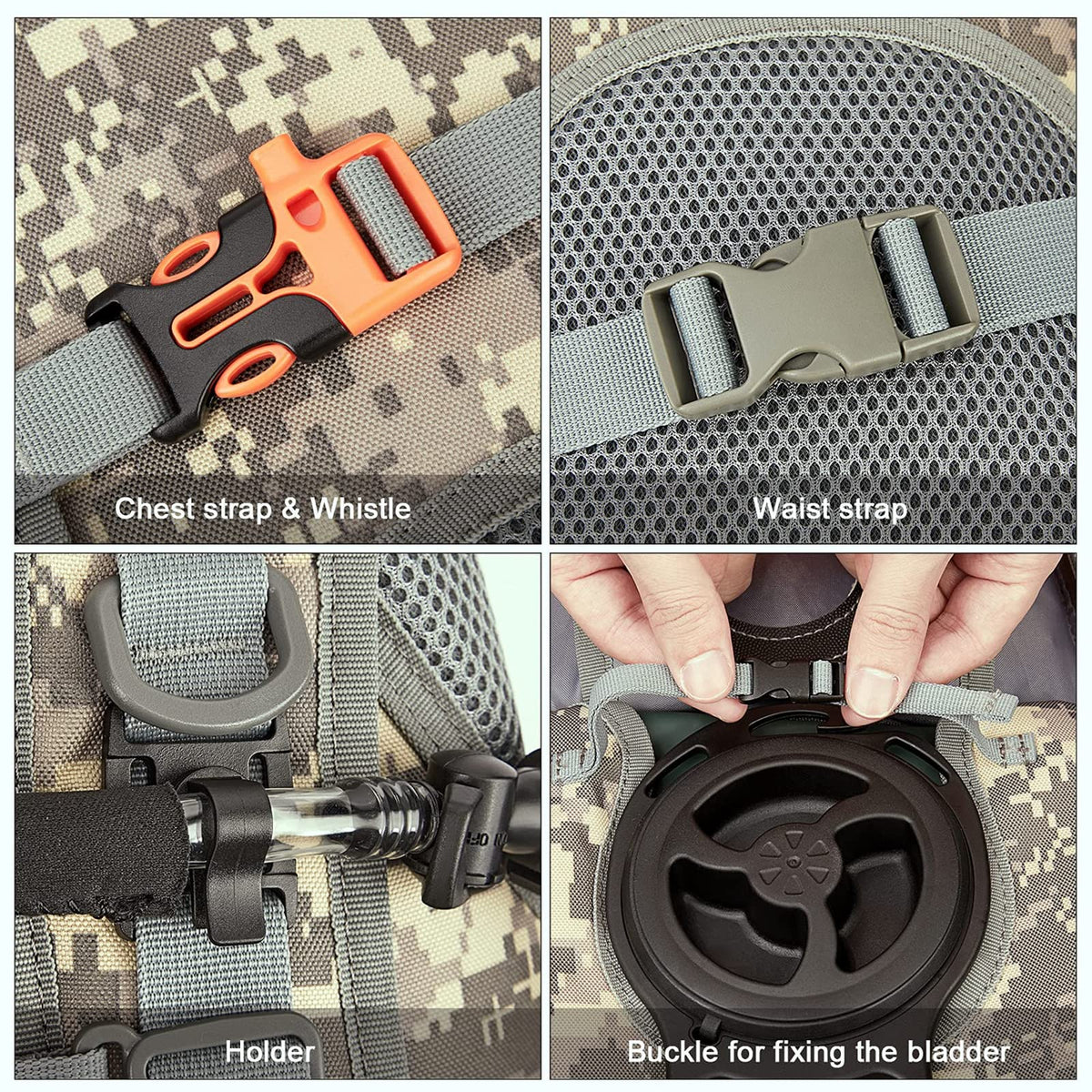 G4Free - G4Free Military Tactical Hydration Backpack with 3L Upgraded Bladder -D02V560A
