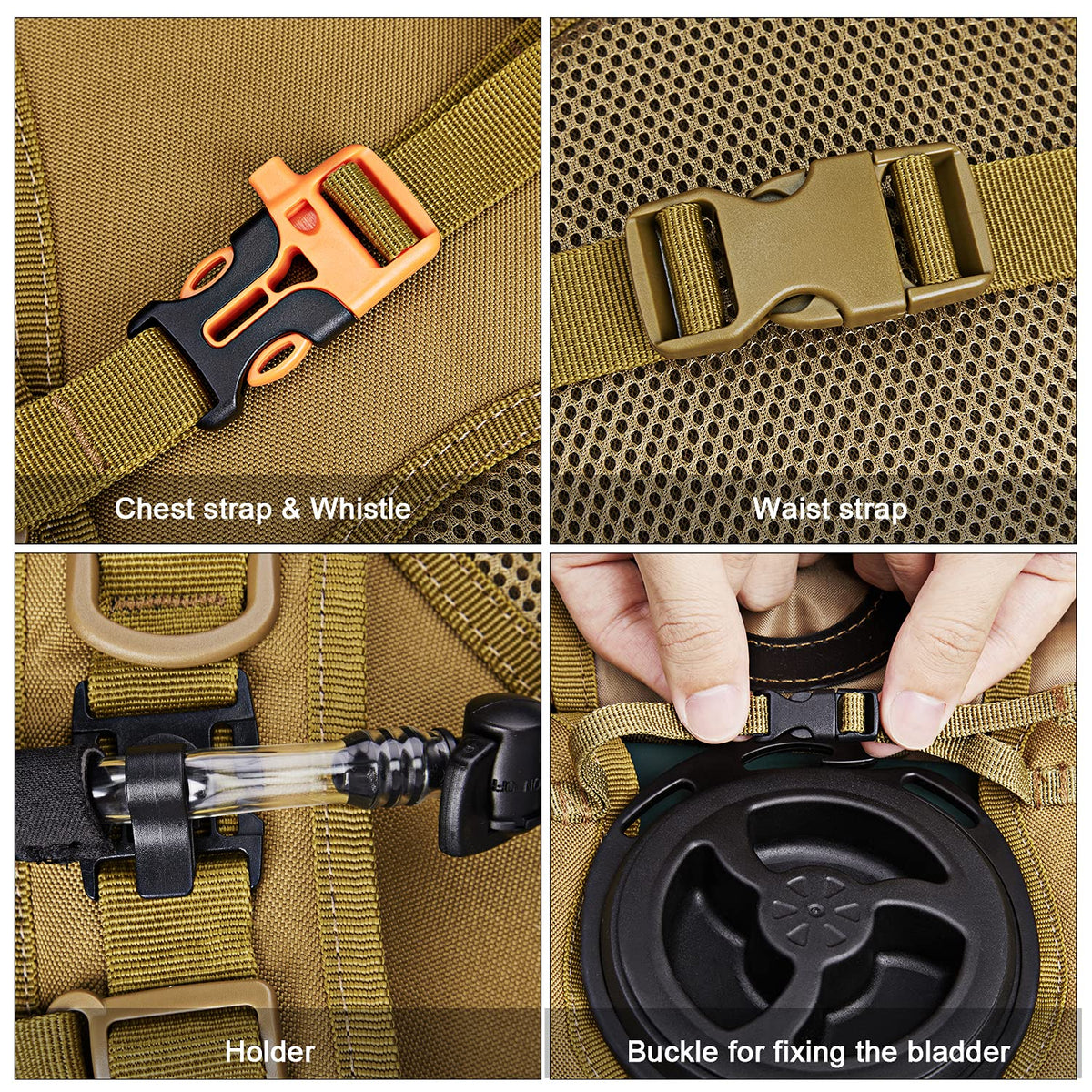 G4Free - G4Free Military Tactical Hydration Backpack with 3L Upgraded Bladder -D02V560A