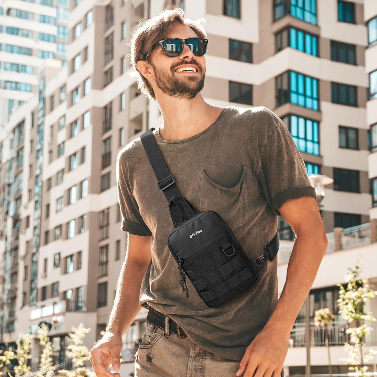 G4Free - G4Free Mini Tactical Chest Bag Waterproof EDC Shoulder Bag -TN25B508A