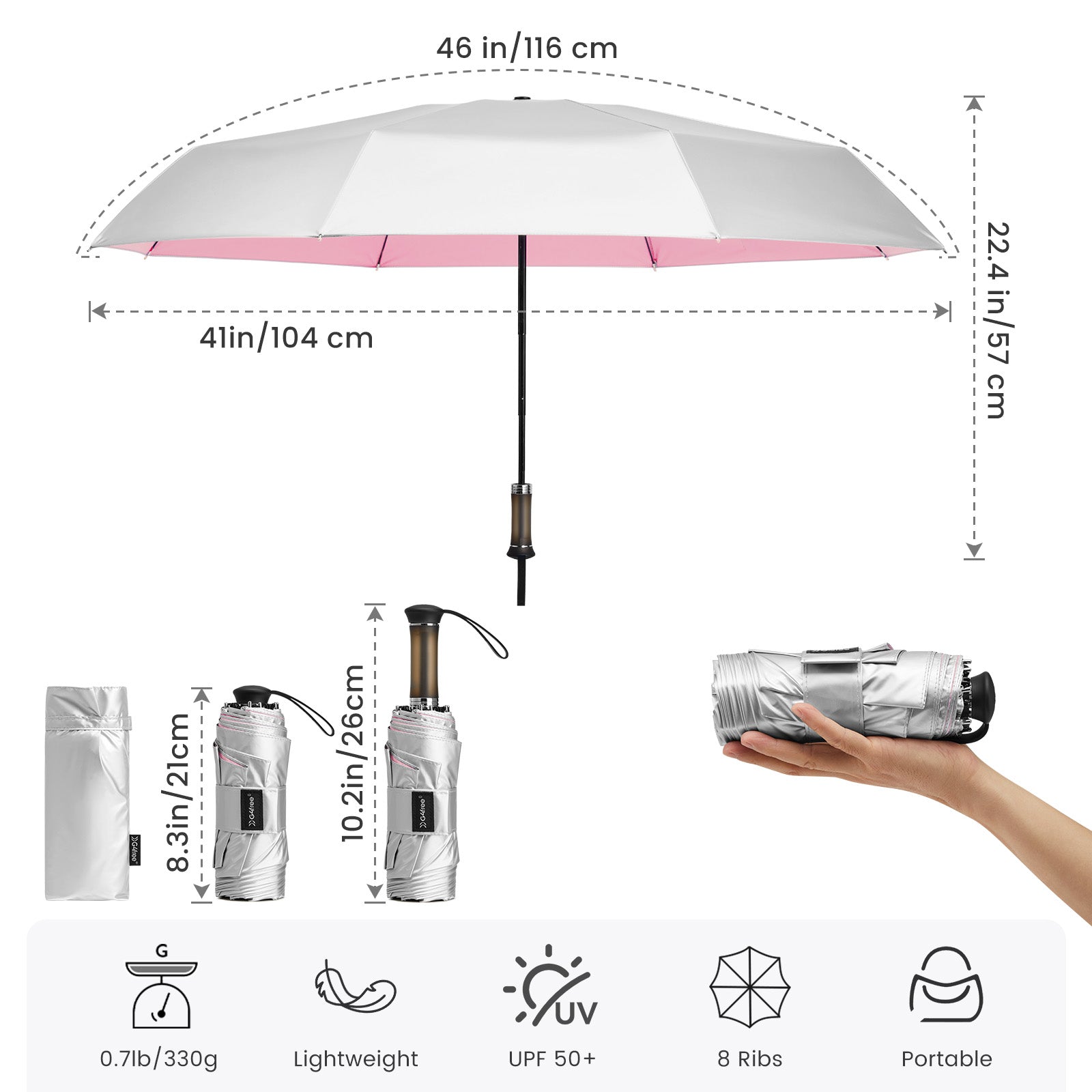 G4Free - G4Free Mini Travel Umbrella UPF 50+ -TN26A621A