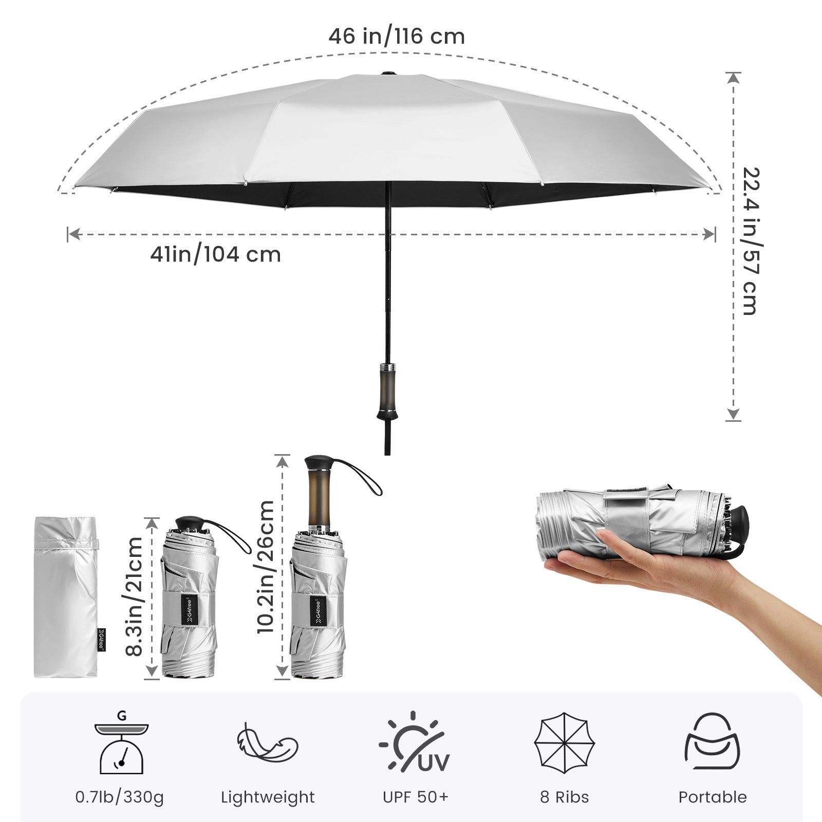 G4Free - G4Free Mini Travel Umbrella UPF 50+ -TN26A621A