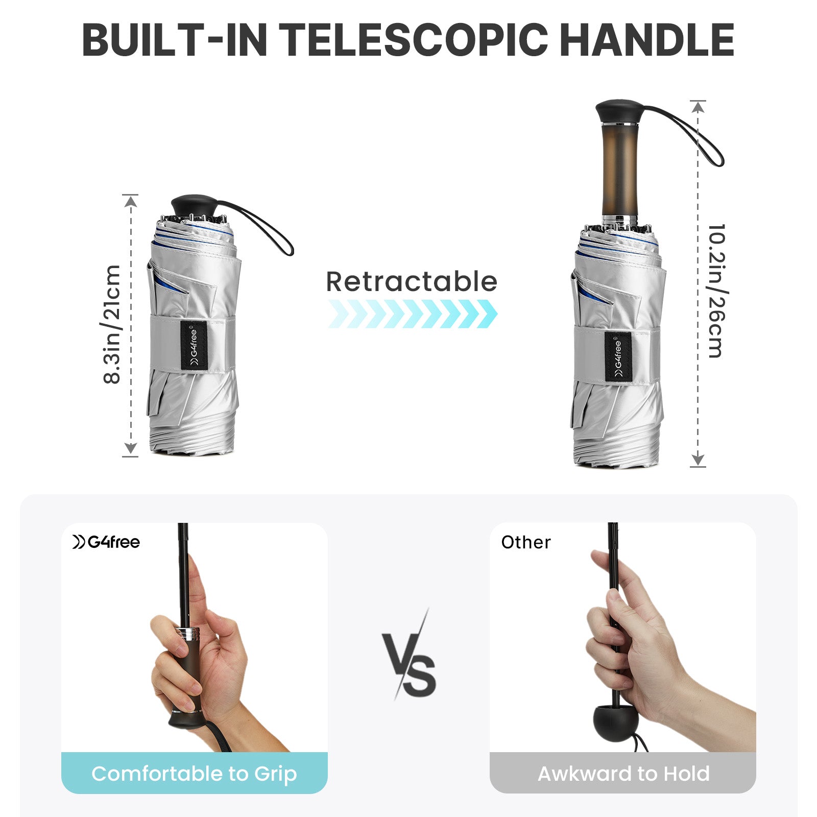 G4Free - G4Free Mini Travel Umbrella UPF 50+ -TN26A621A