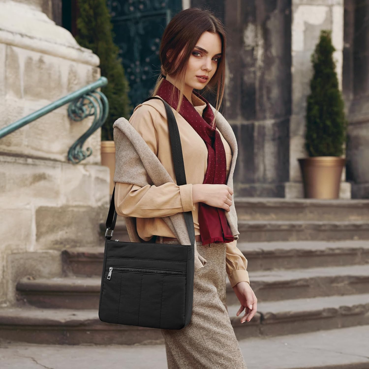 G4Free - G4Free Nylon Crossbody Bags, Lightweight Quilted Shoulder Handbags -TN25B550B