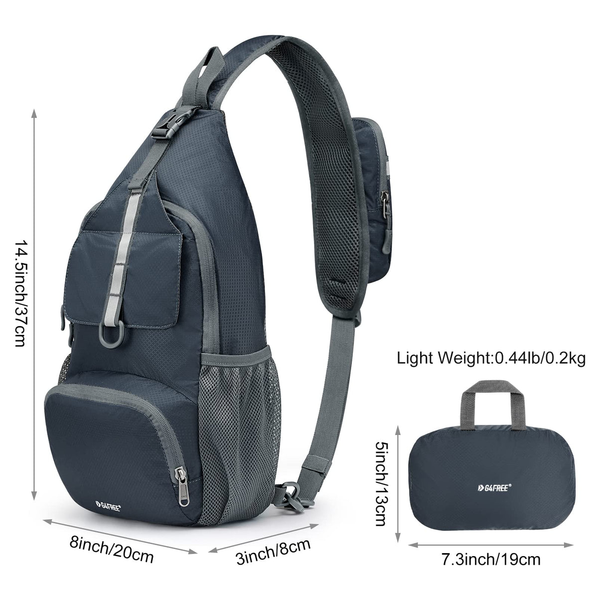 G4Free - G4Free Packable Crossbody Sling Backpack -TN21B007A