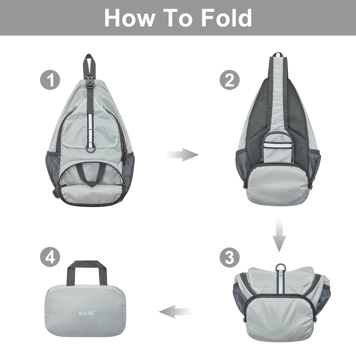 G4Free - G4Free Packable Crossbody Sling Backpack -TN21B007A
