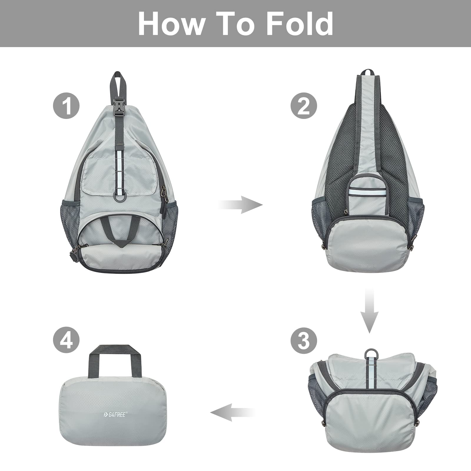G4Free - G4Free Packable Crossbody Sling Backpack -TN21B007A