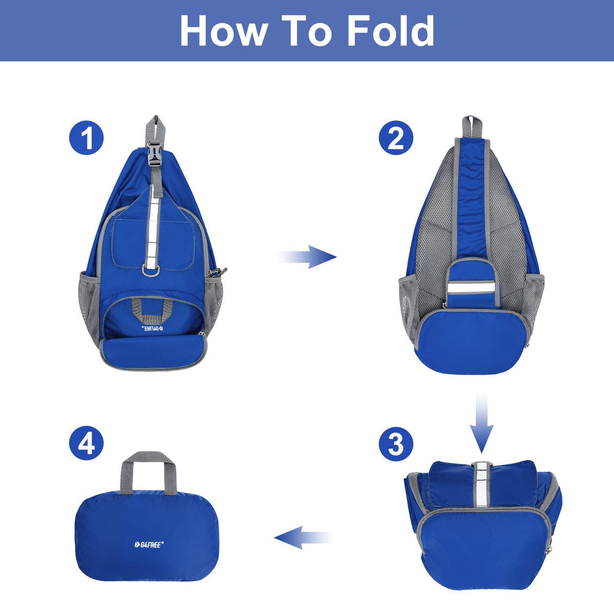 G4Free - G4Free Packable Crossbody Sling Backpack -TN21B007A
