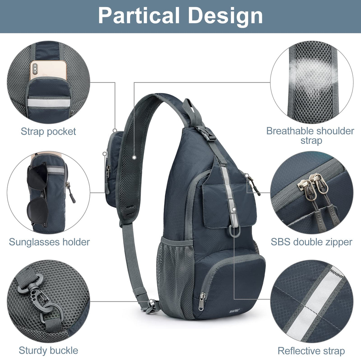 G4Free - G4Free Packable Crossbody Sling Backpack -TN21B007A