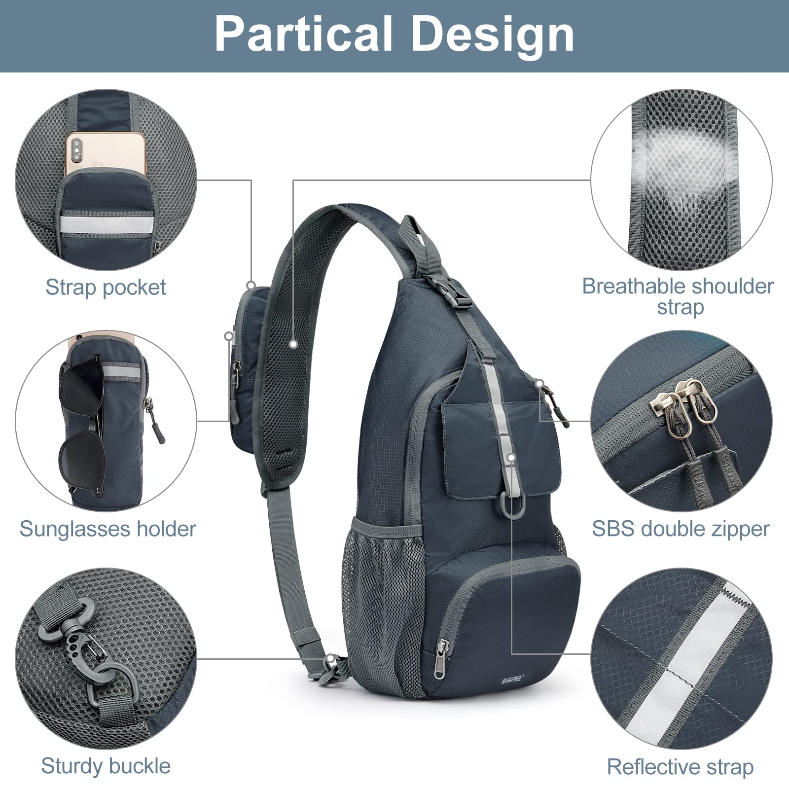 G4Free - G4Free Packable Crossbody Sling Backpack -TN21B007A
