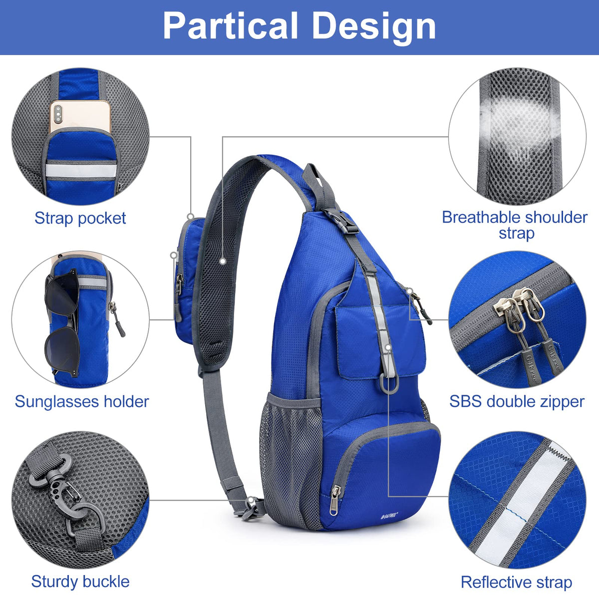 G4Free - G4Free Packable Crossbody Sling Backpack -TN21B007A