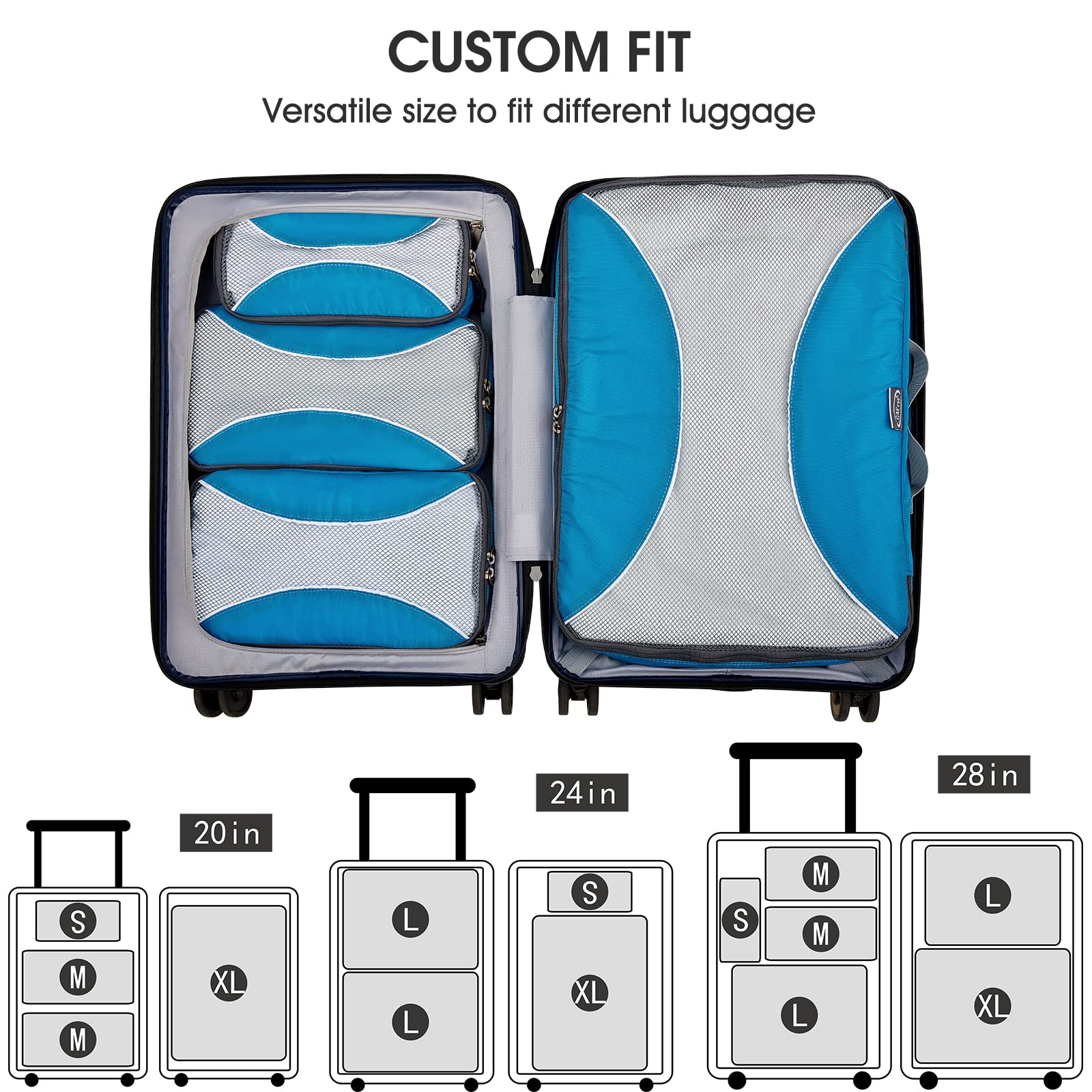 G4Free - G4Free Packing Cubes 6pcs Travel Accessories Organizers Travel Packing Bags -D10V005A