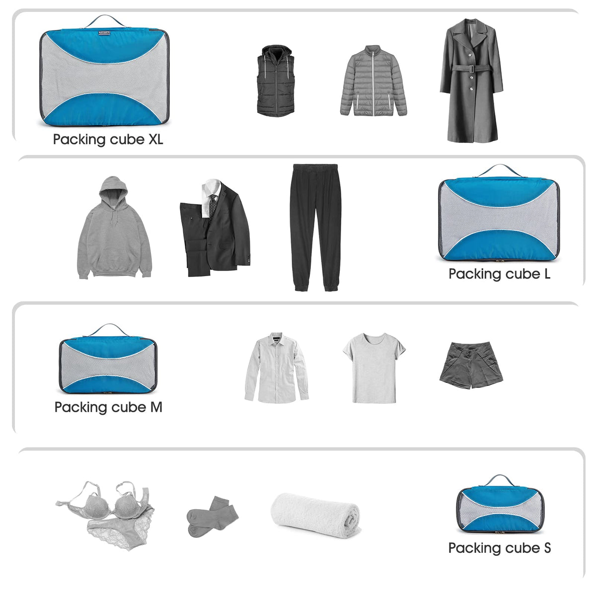 G4Free - G4Free Packing Cubes 6pcs Travel Accessories Organizers Travel Packing Bags -D10V005A