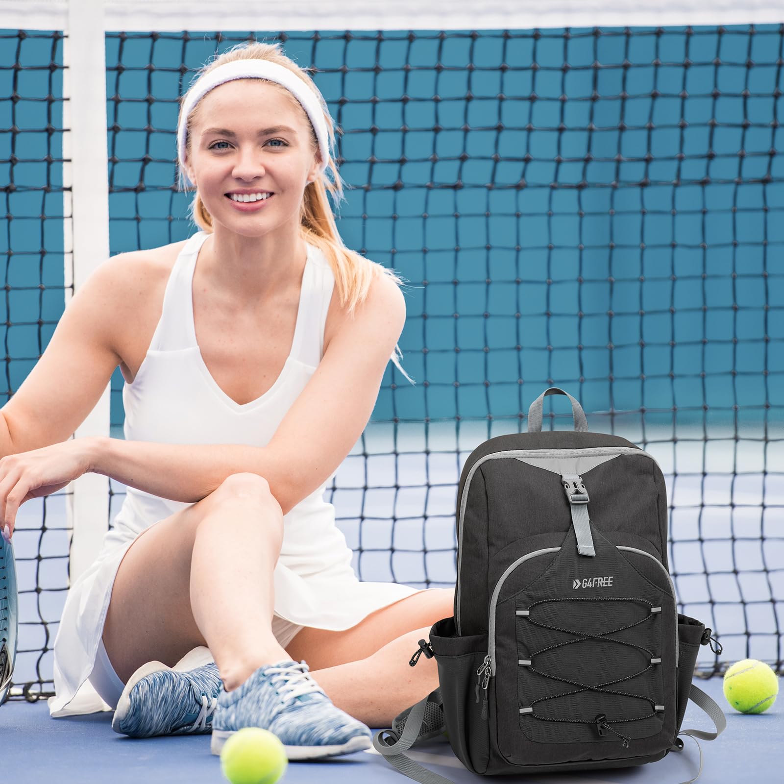 G4Free - G4Free Pickleball Backpack Fits 2 to 4 Paddles -TN23B318C