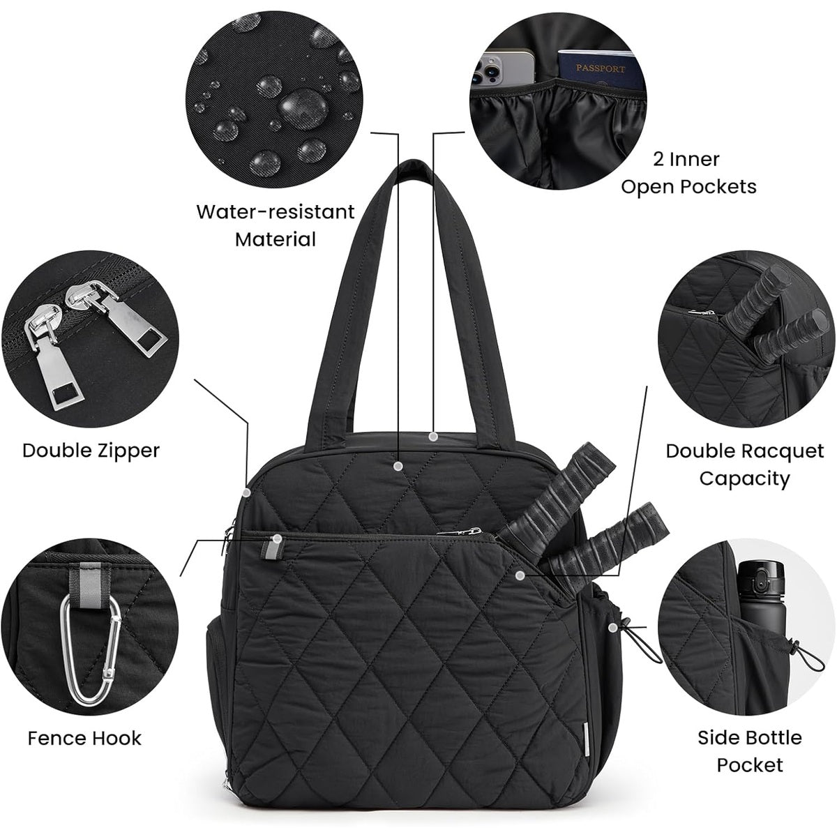 G4Free - G4Free Pickleball Backpack Tote with Shoe Compartment -TN25B516A