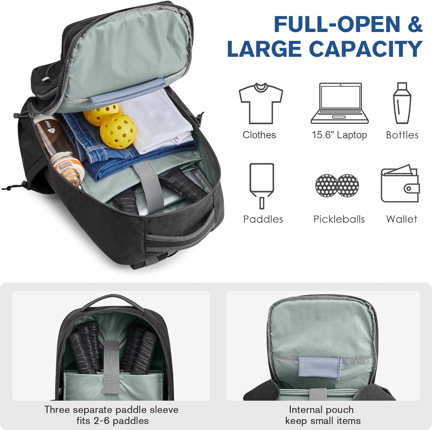 G4Free - G4Free Pickleball Backpack for 2–6 Paddles -TN25B496A