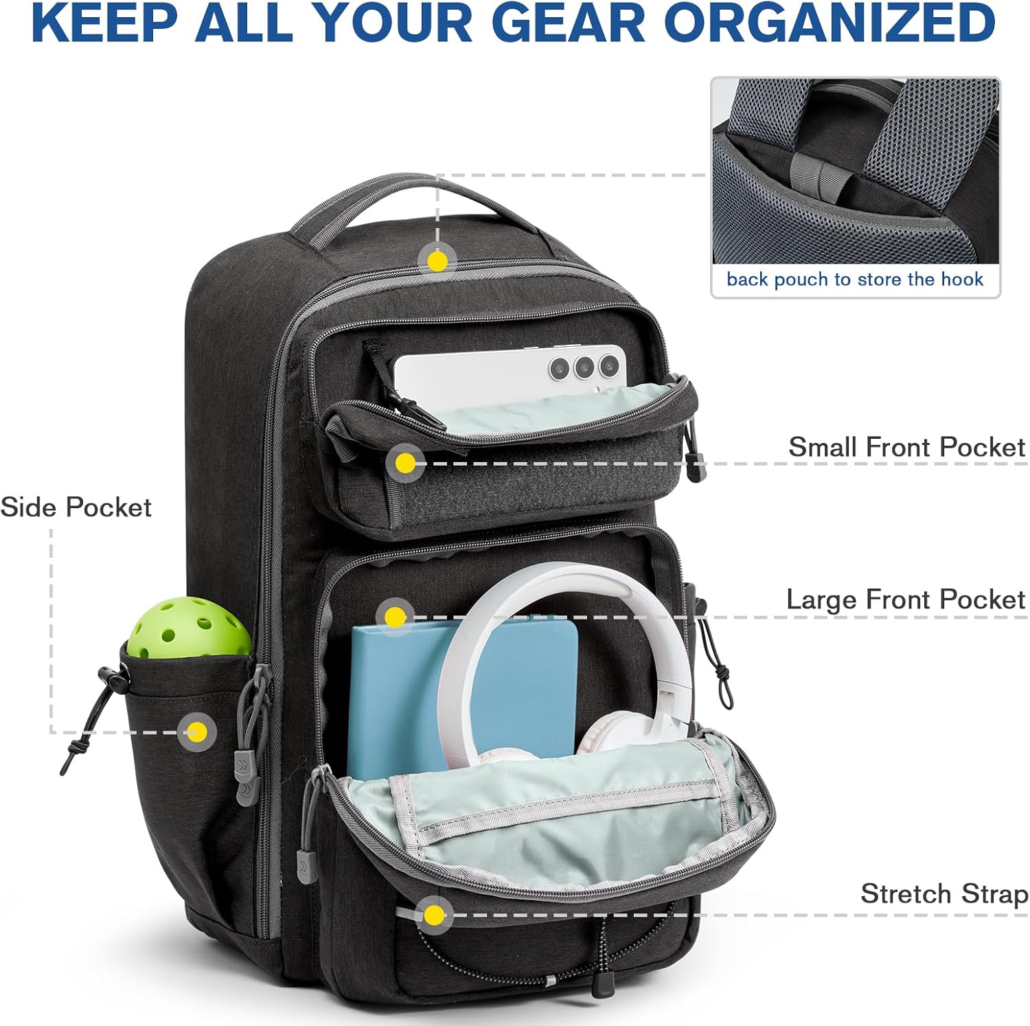 G4Free - G4Free Pickleball Backpack for 2–6 Paddles -TN25B496A