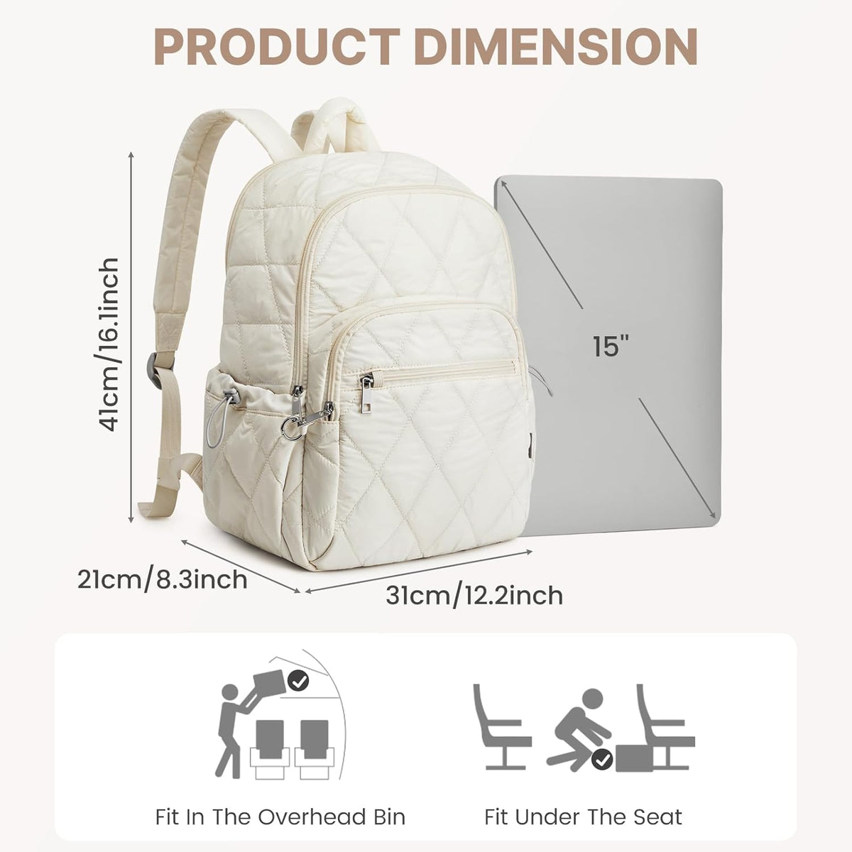 G4Free - G4Free Puffer Quilted with Anti-theft Buckle Backpack -TN25B585B