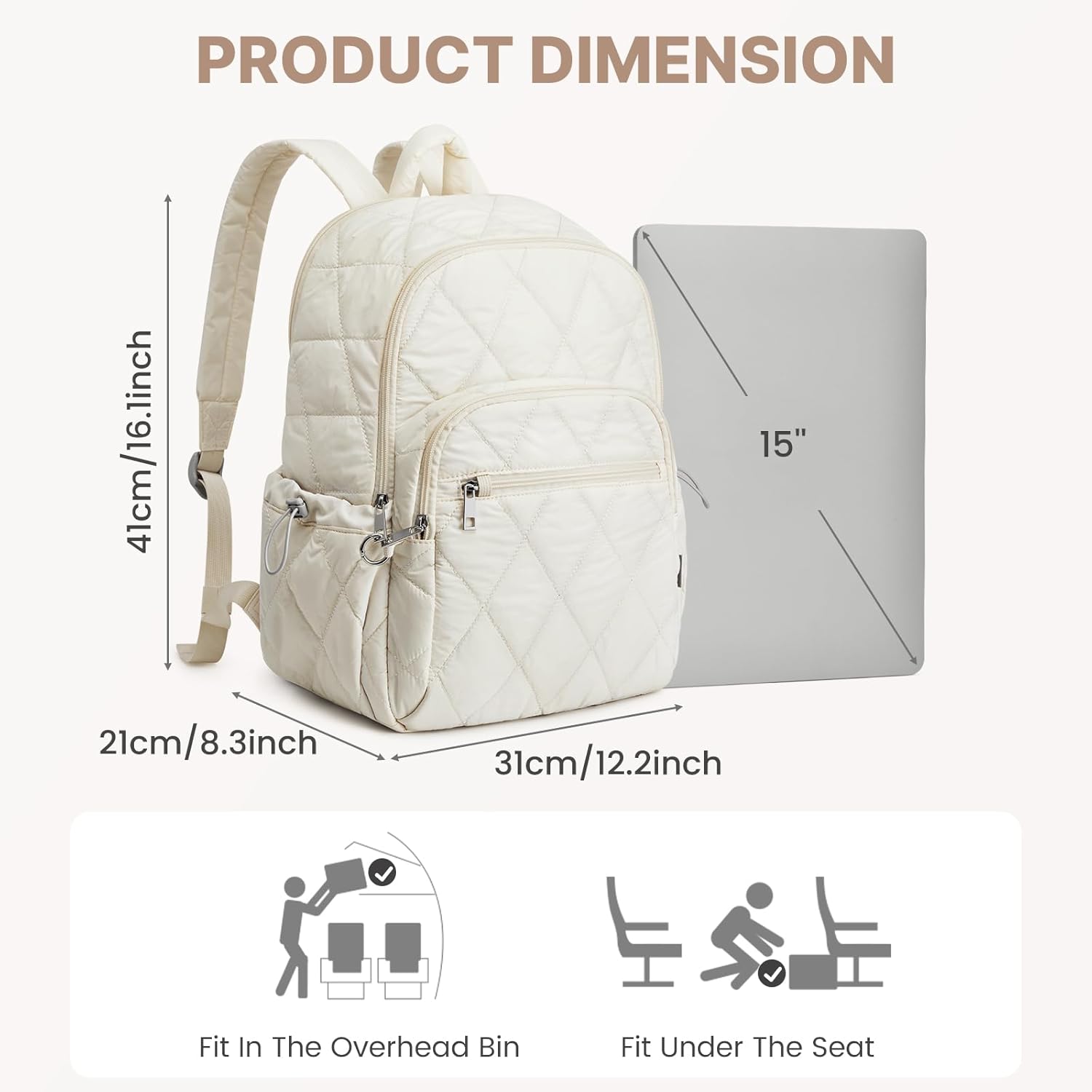 G4Free - G4Free Puffer Quilted with Anti-theft Buckle Backpack -TN25B585B