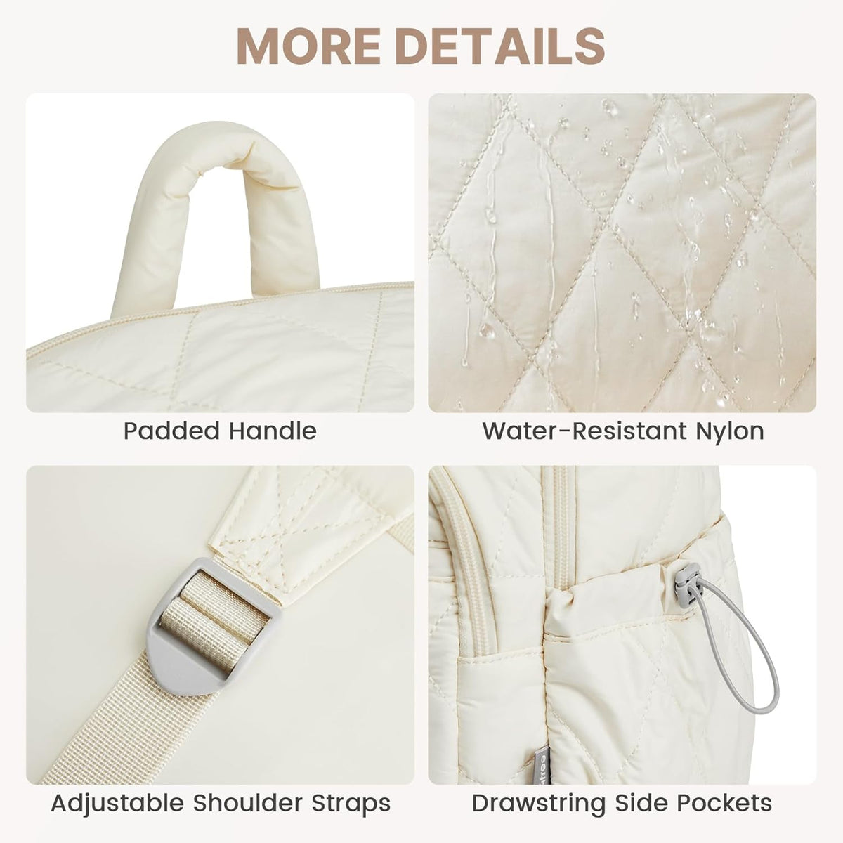G4Free - G4Free Puffer Quilted with Anti-theft Buckle Backpack -TN25B585B