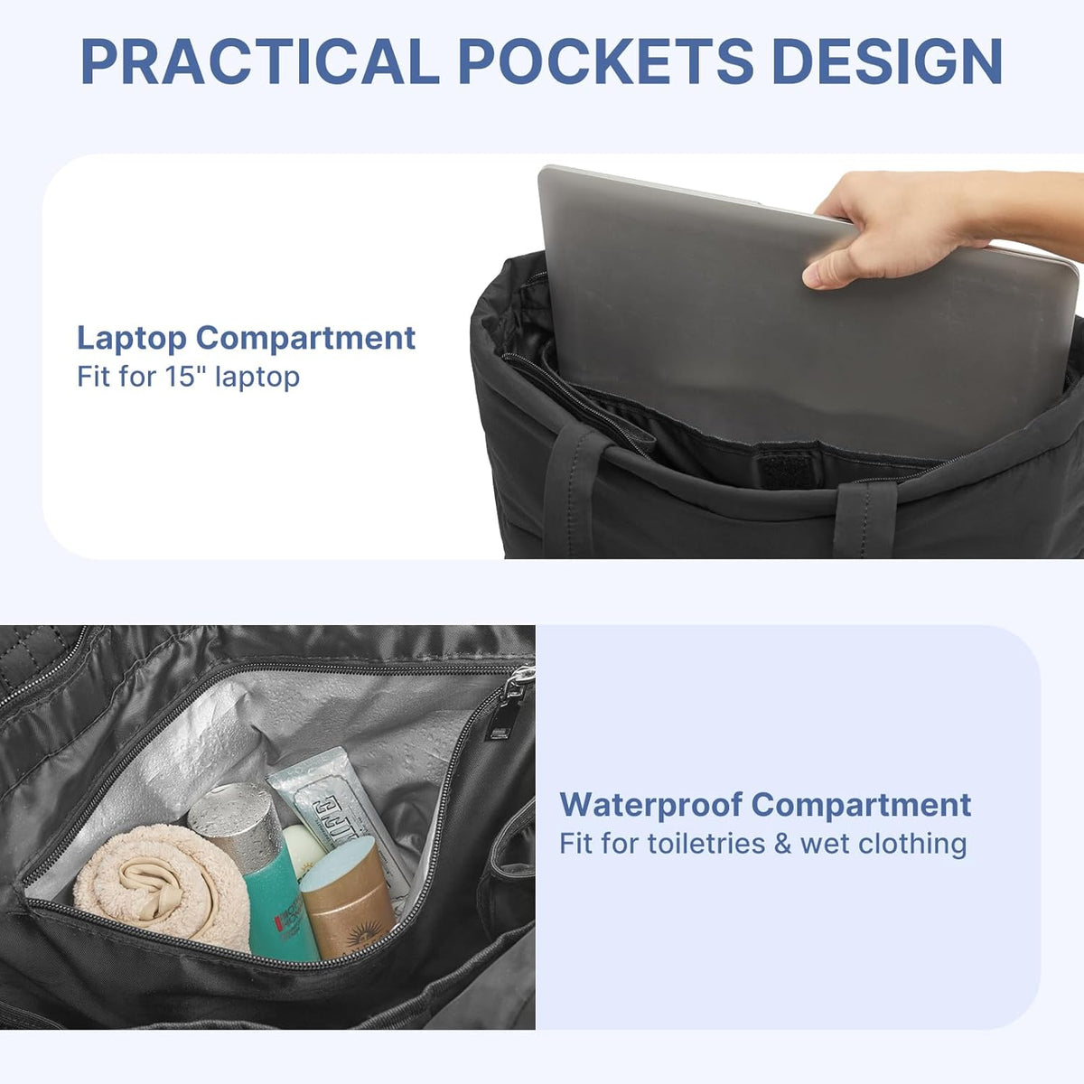 G4Free - G4Free Puffer Shoulder Bag with Cup Holder and Laptop Compartment -TN25B532B