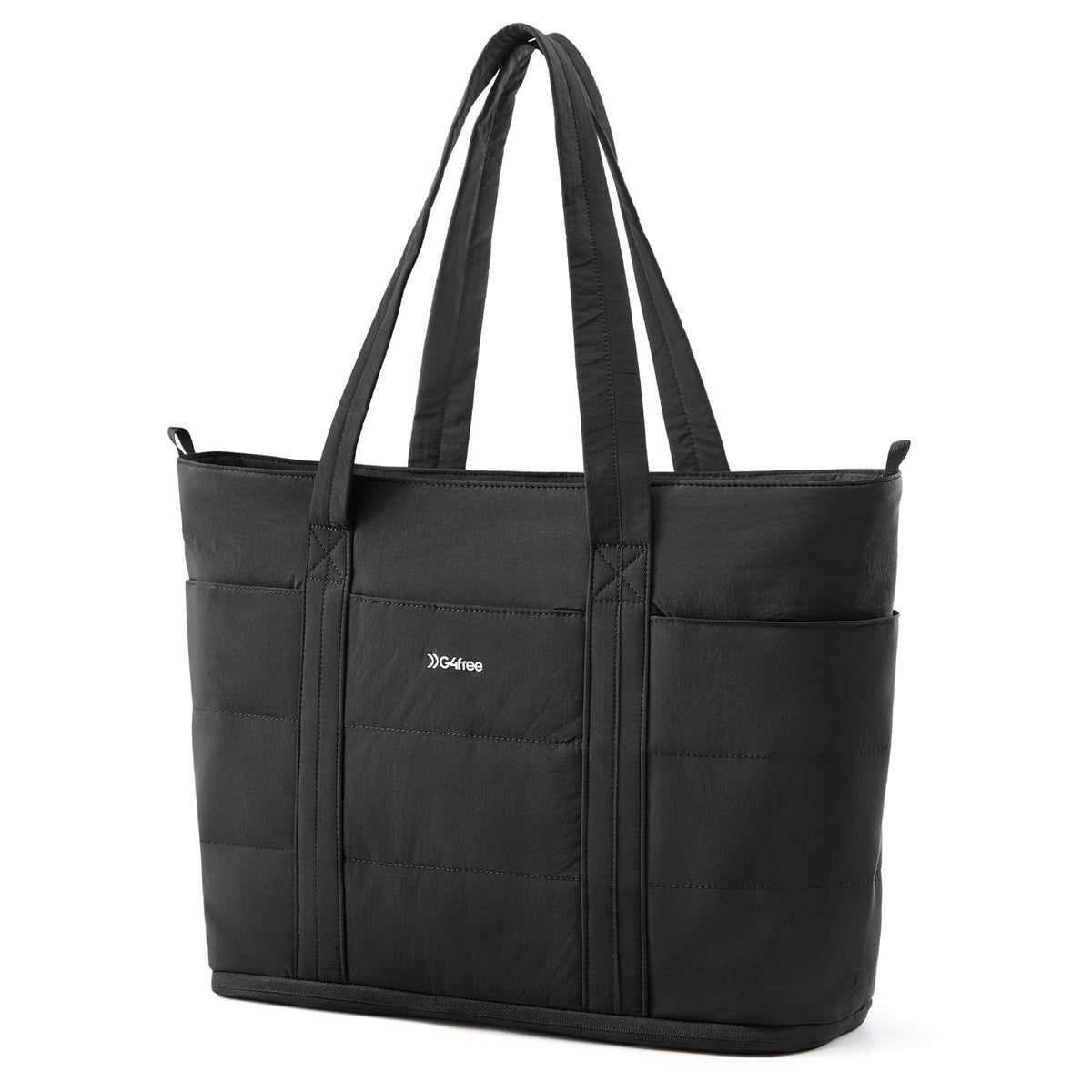 G4Free - G4Free Puffer  Tote Bag with Zipper Compartments, Expandable Handbag -TN25B522A