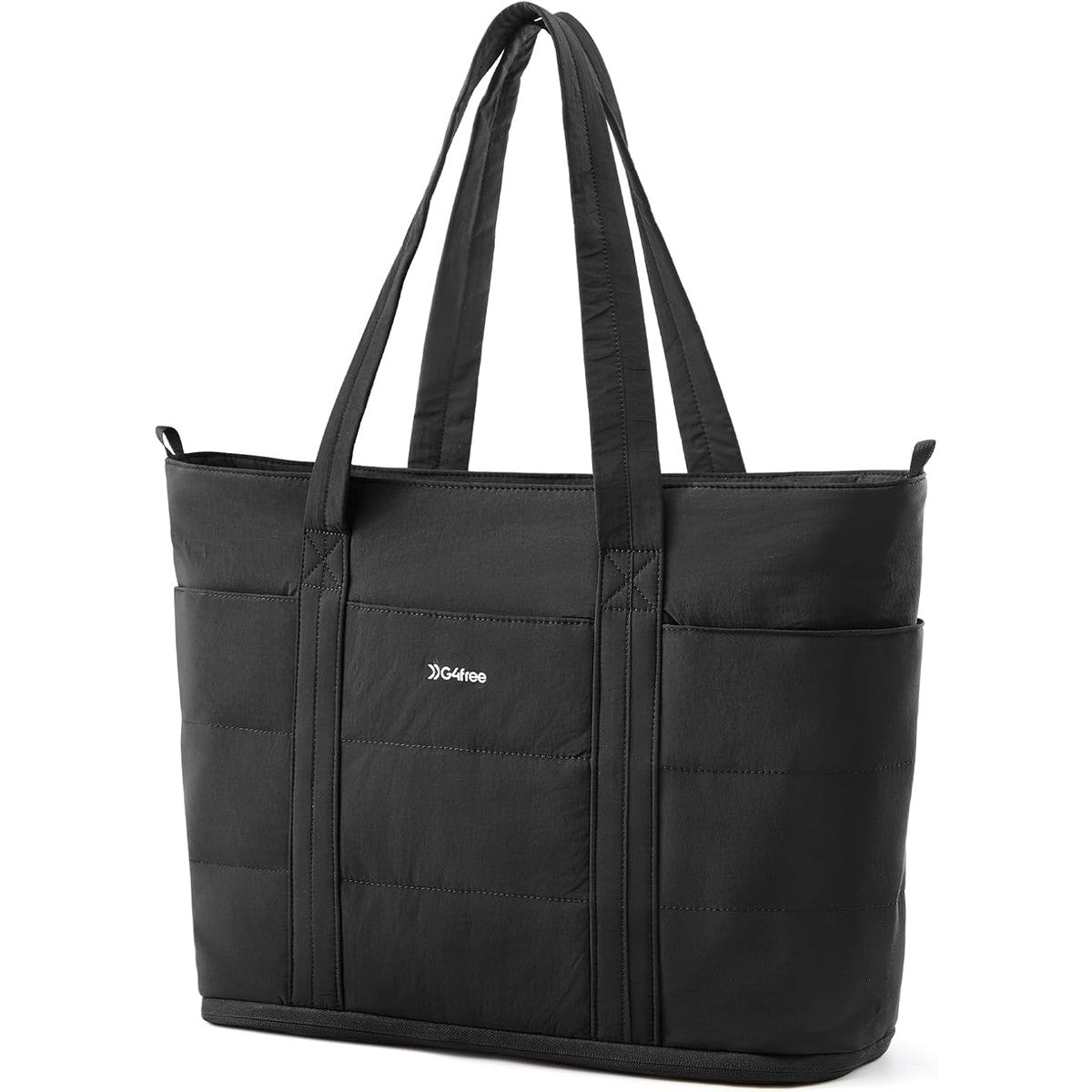 G4Free - G4Free Puffer  Tote Bag with Zipper Compartments, Expandable Handbag -TN25B522B