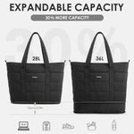 G4Free - G4Free Puffer  Tote Bag with Zipper Compartments, Expandable Handbag -TN25B522B