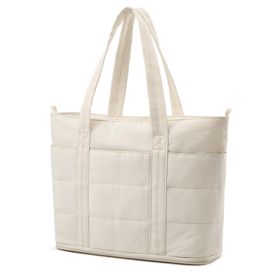 G4Free - G4Free Puffer  Tote Bag with Zipper Compartments, Expandable Handbag -TN25B522B