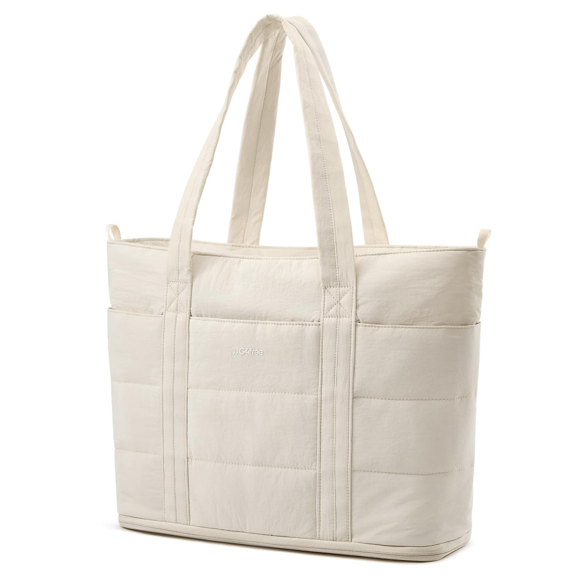 G4Free - G4Free Puffer  Tote Bag with Zipper Compartments, Expandable Handbag -TN25B522B