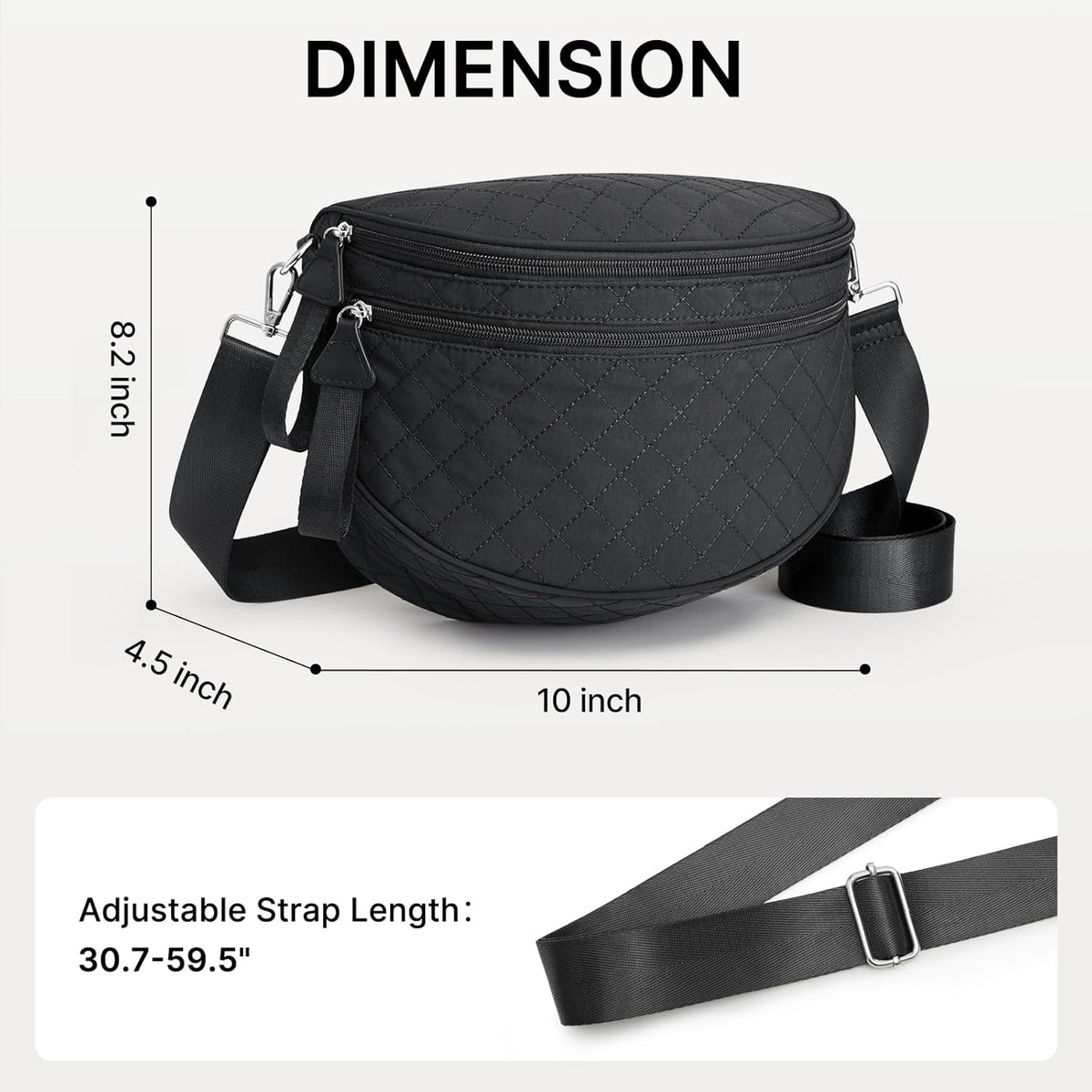 G4Free - G4Free Quilted Bum Bag Spacious Nylon with Removable Pouch -TN25B574B