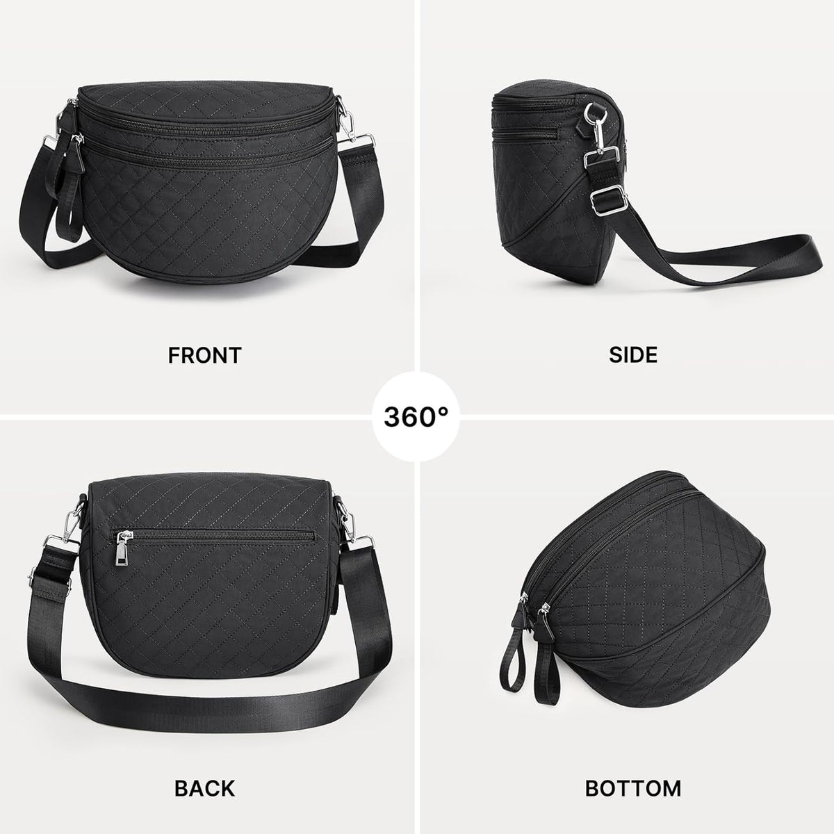 G4Free - G4Free Quilted Bum Bag Spacious Nylon with Removable Pouch -TN25B574B