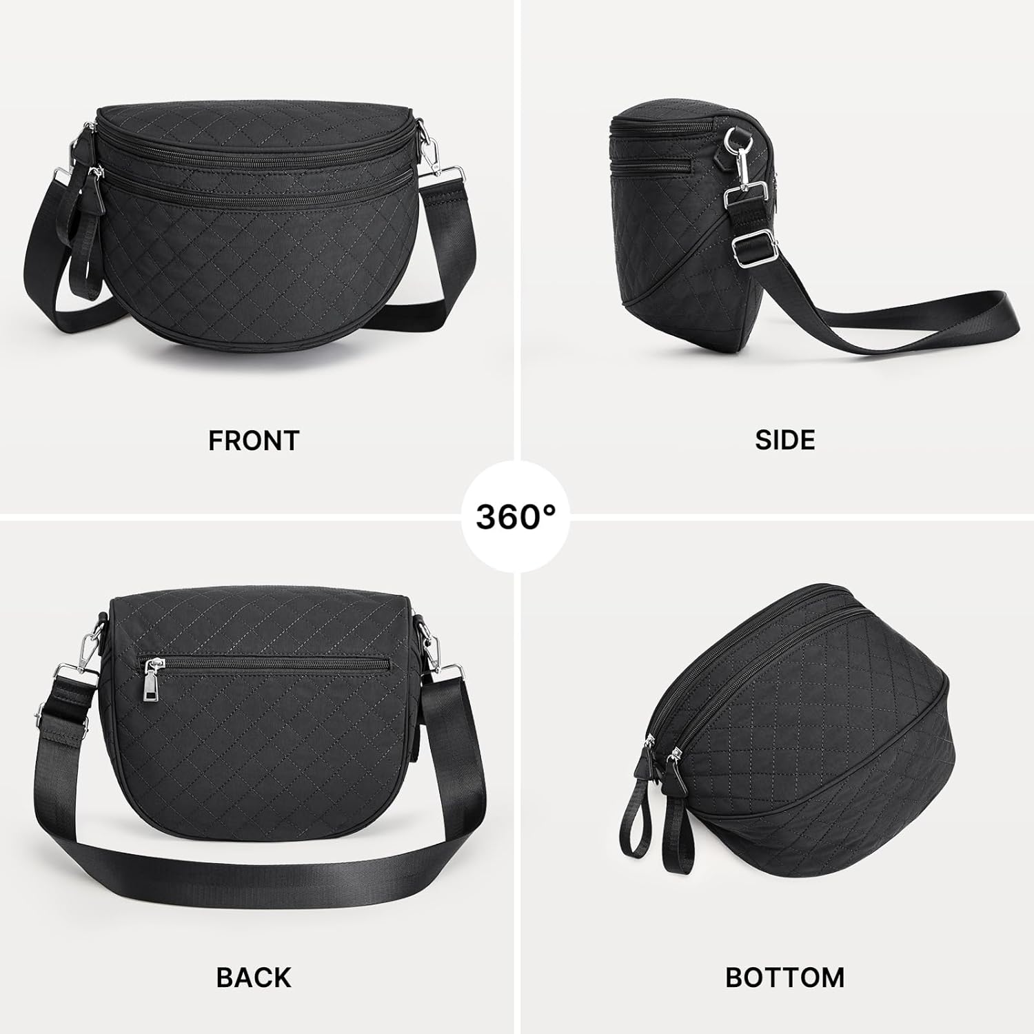 G4Free - G4Free Quilted Bum Bag Spacious Nylon with Removable Pouch -TN25B574B