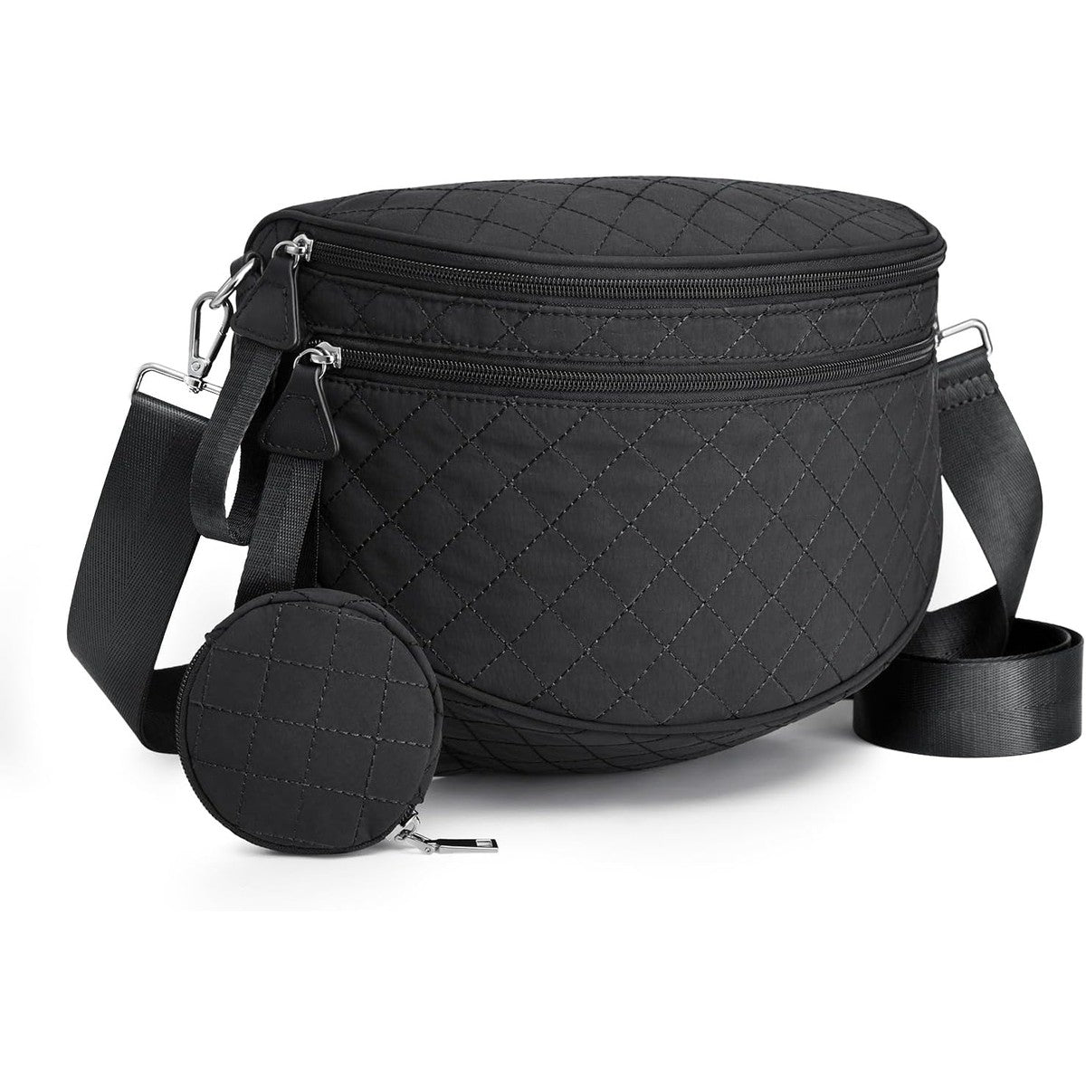 G4Free - G4Free Quilted Bum Bag Spacious Nylon with Removable Pouch -TN25B574B