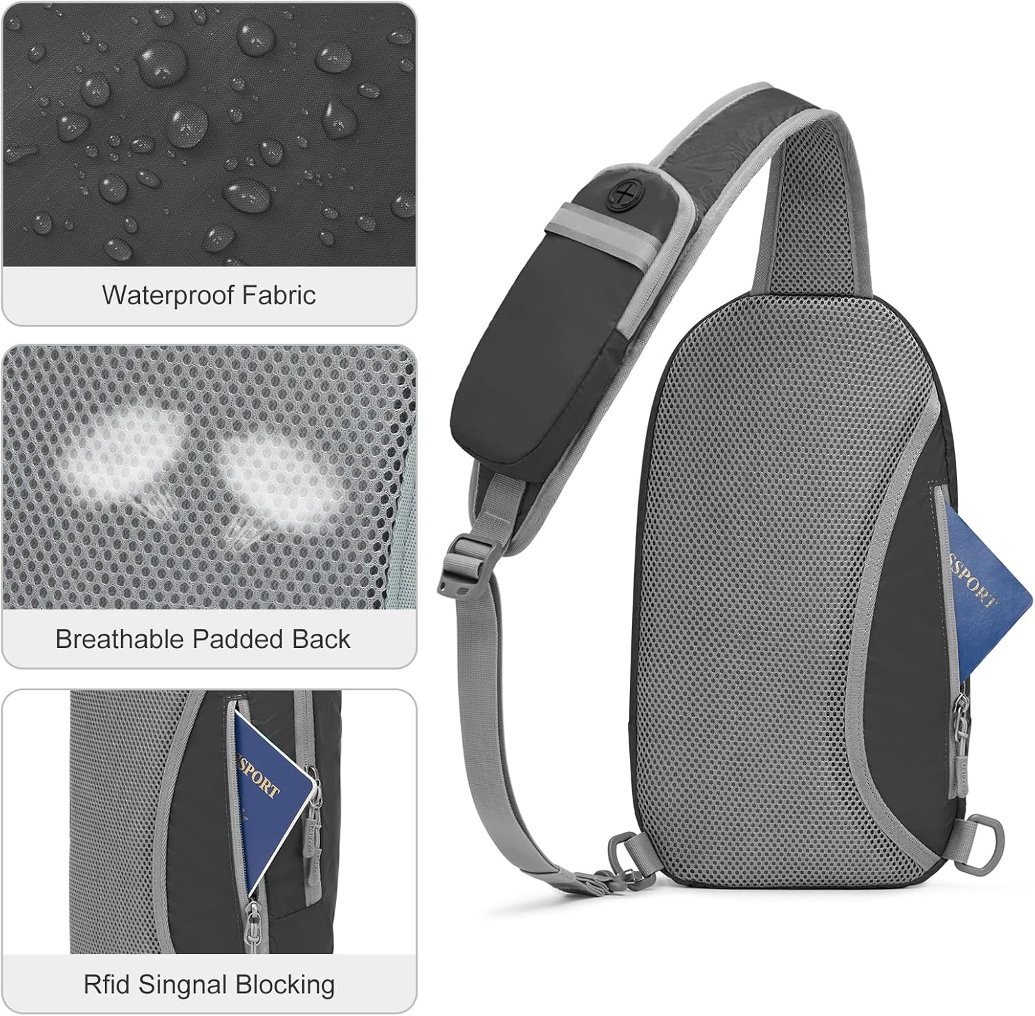 G4Free - G4Free RFID Blocking Lightweight Crossbody Chest Shoulder Bag -TN23B317D
