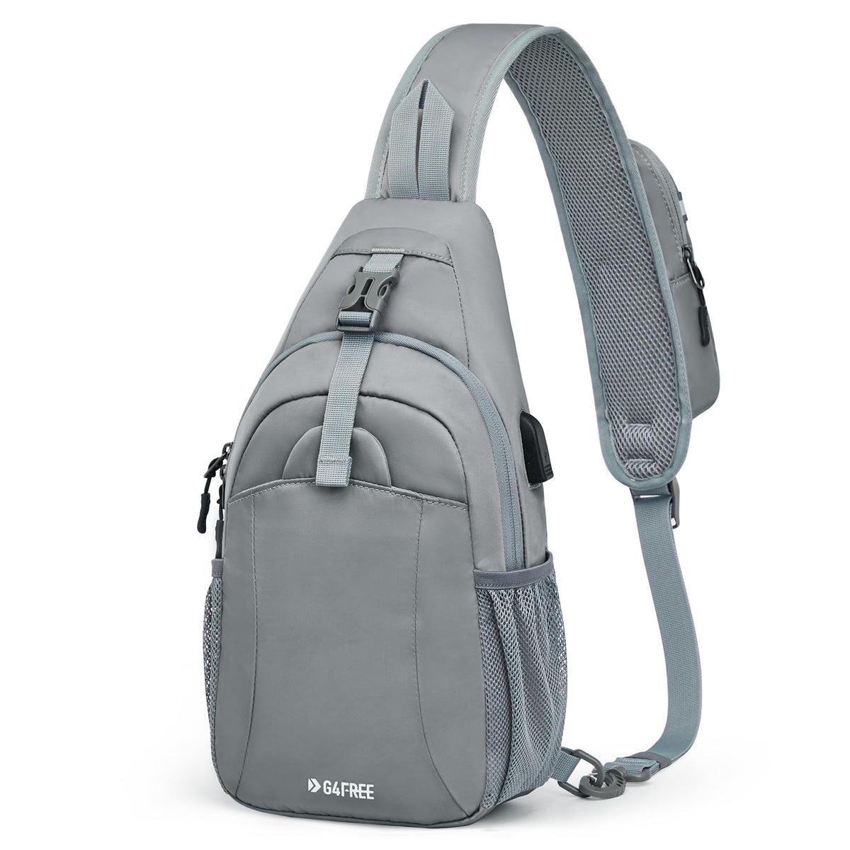 G4Free - G4Free RFID Crossbody Sling Backpack with USB Charging Port -TN23B273B