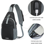 G4Free - G4Free RFID Crossbody Sling Backpack with USB Charging Port -TN23B273C