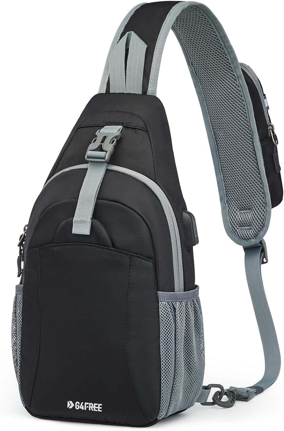 G4Free - G4Free RFID Crossbody Sling Backpack with USB Charging Port -TN23B273C