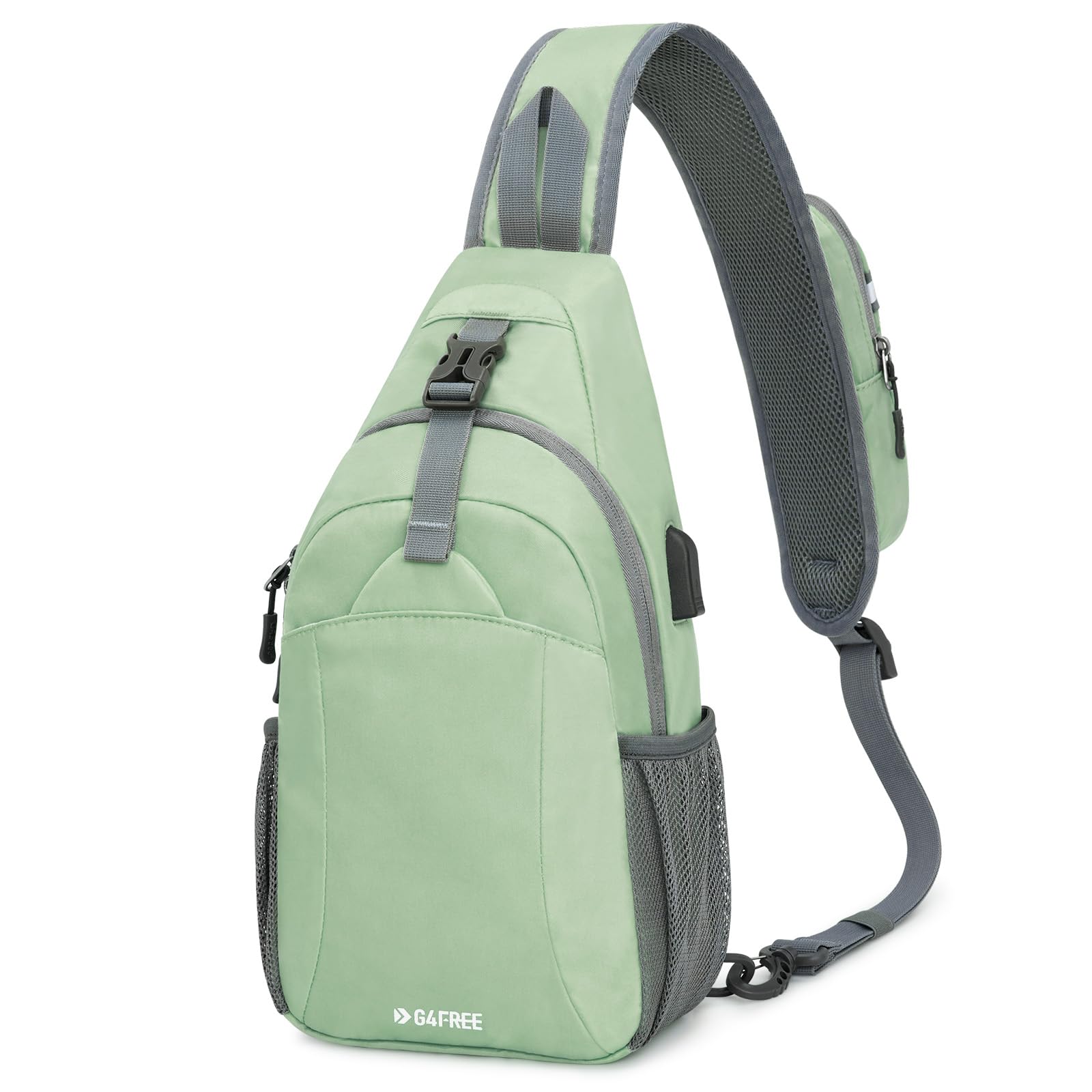 G4Free - G4Free RFID Crossbody Sling Backpack with USB Charging Port -TN23B273H