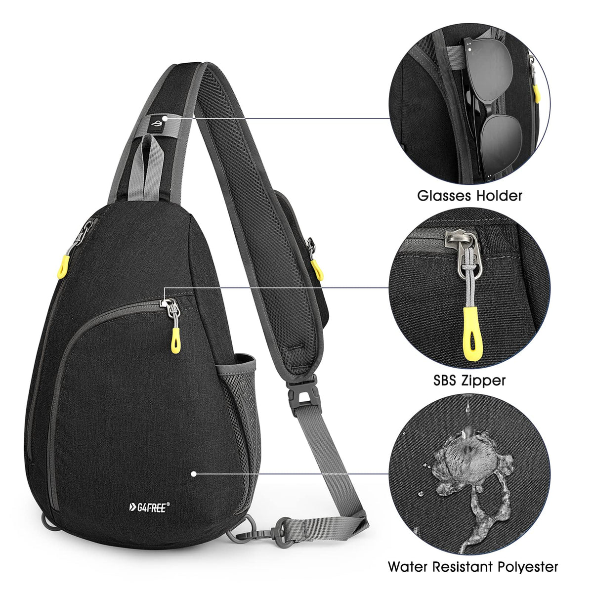 G4Free - G4Free RFID Sling Bag Crossbody Backpack -D02V708F