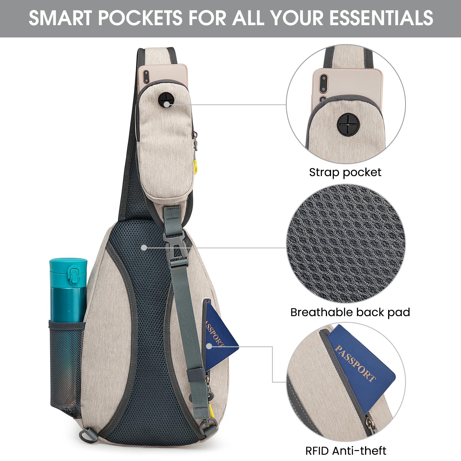 G4Free - G4Free RFID Sling Bag Crossbody Backpack -D02V708F