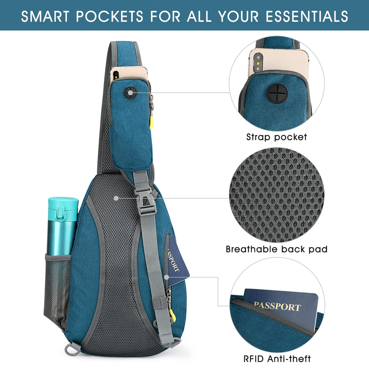 G4Free - G4Free RFID Sling Bag Crossbody Backpack -D02V708F