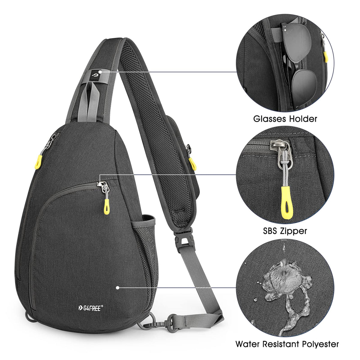 G4Free - G4Free RFID Sling Bag Crossbody Backpack -D02V708F