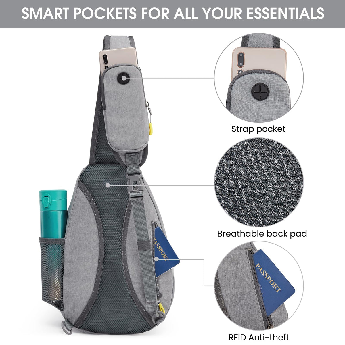 G4Free - G4Free RFID Sling Bag Crossbody Backpack -D02V708F