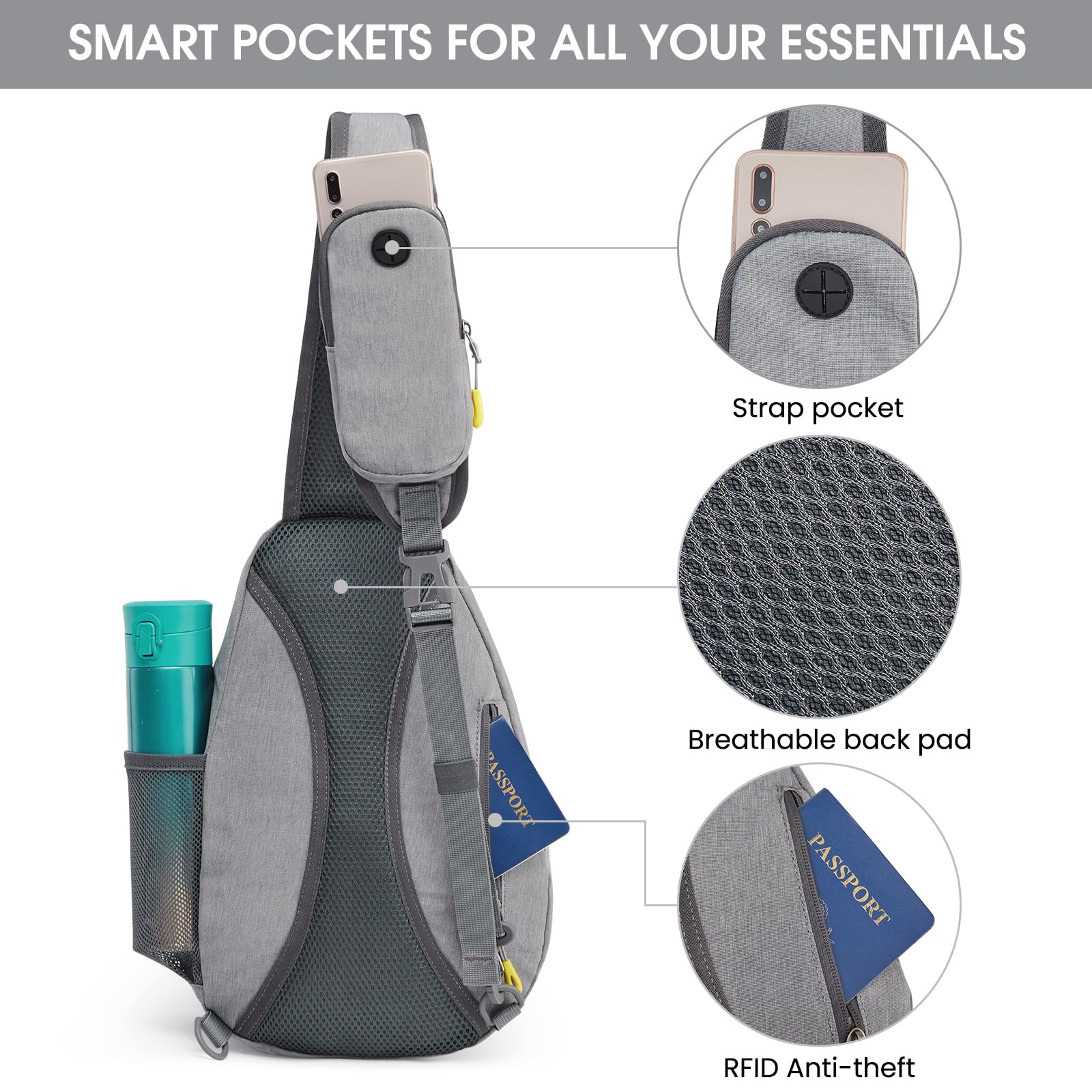G4Free - G4Free RFID Sling Bag Crossbody Backpack -D02V708F