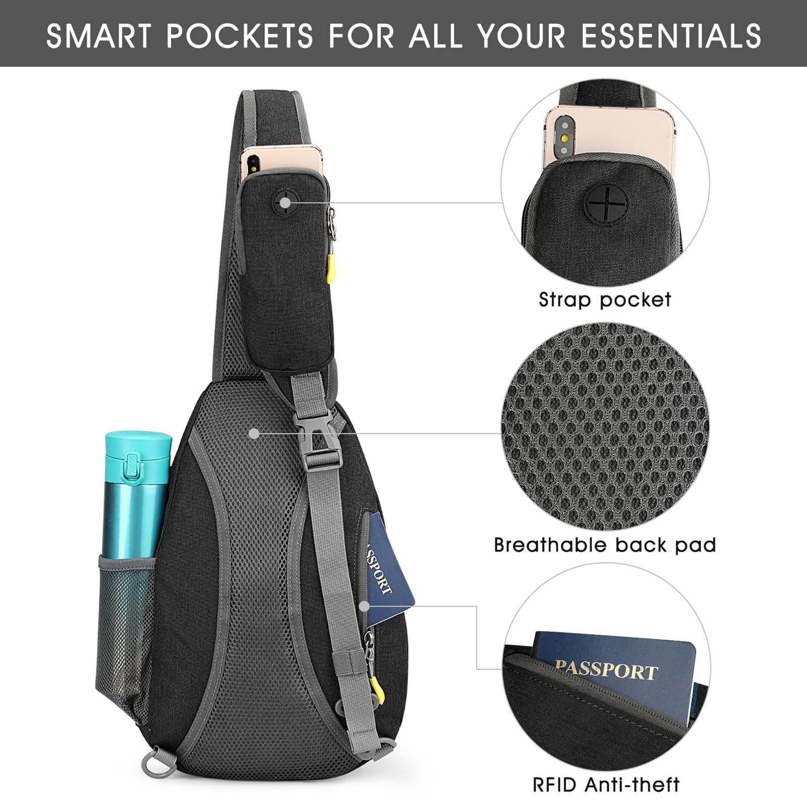 G4Free - G4Free RFID Sling Bag Crossbody Backpack -D02V708F